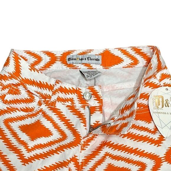 NWT Diamonds And Threads Juniors Orange And White Golden Poppy Pants, Size 5 - Picture 4 of 9